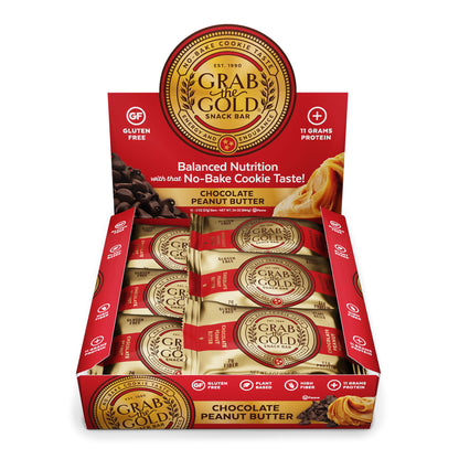 Grab The Gold Chocolate Peanut Butter Snack Bar 12 Bar Box